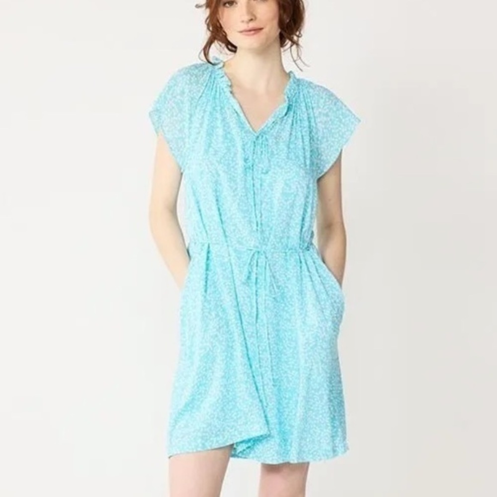 Draper James RSVP Keyhole Pleat Neck Dress with Slip Dress, size S, NWT